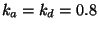 $k_a = k_d = 0.8$